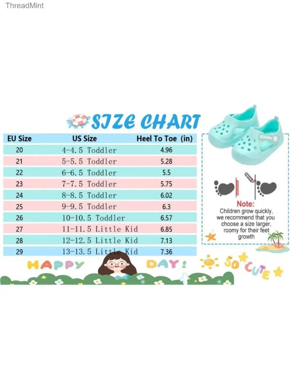 Toddler Water Shoes Boys Girls Quick-Dry EVA Swim Pool Beach Sandals Hook &